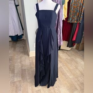 Elegant Navy Chiffon Gown